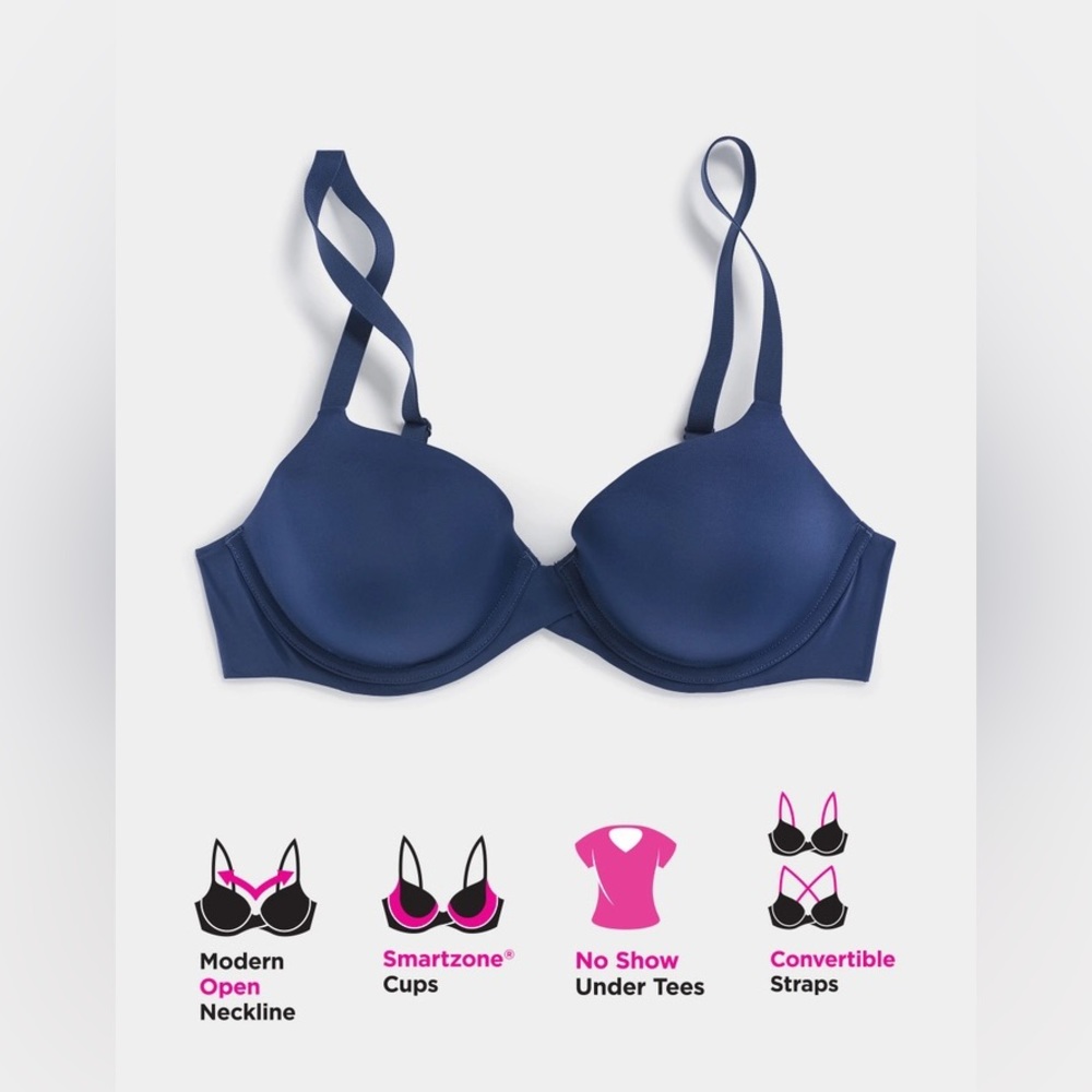 SALE NWT Fabulous Fit T-Shirt Bra in Navy Leopard - Picture 4 of 11
